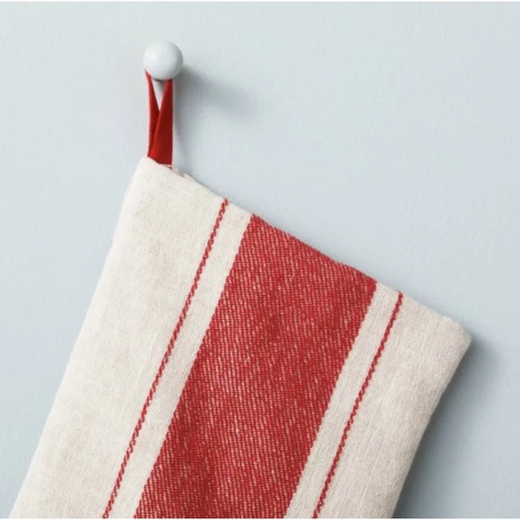 Hearth & Hand w/ Magnolia Linen Stocking Bold Center Stripe Red/Cream Christmas - Picture 2 of 4